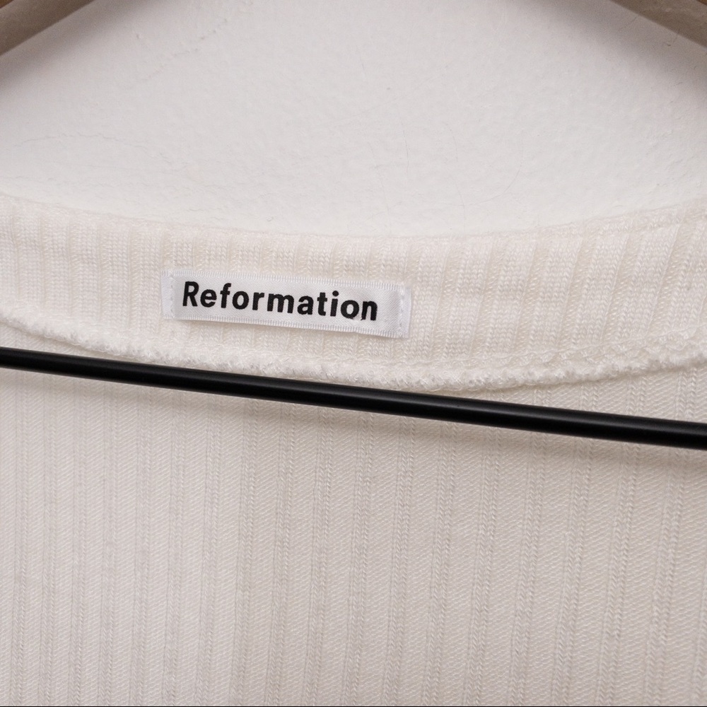 REFORMATION Gellar Top Ivory Size Medium - Picture 9 of 13